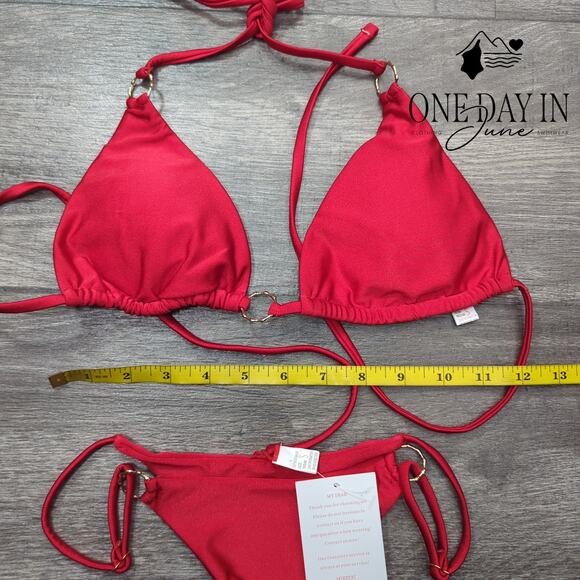 Miketai Adjustable Triangle Thong Bikini Swimsuit Size S - Picture 4 of 6